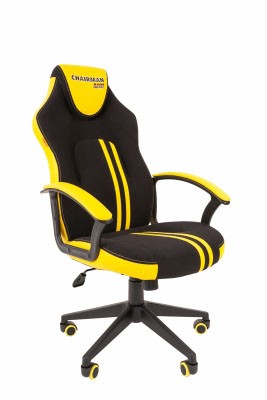 Геймерское кресло Chairman game 26 черный/желтый